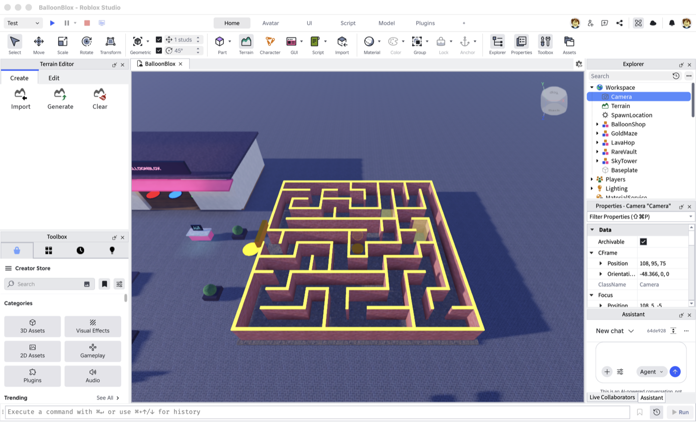 Aerial view of the Gold Maze next to the shop