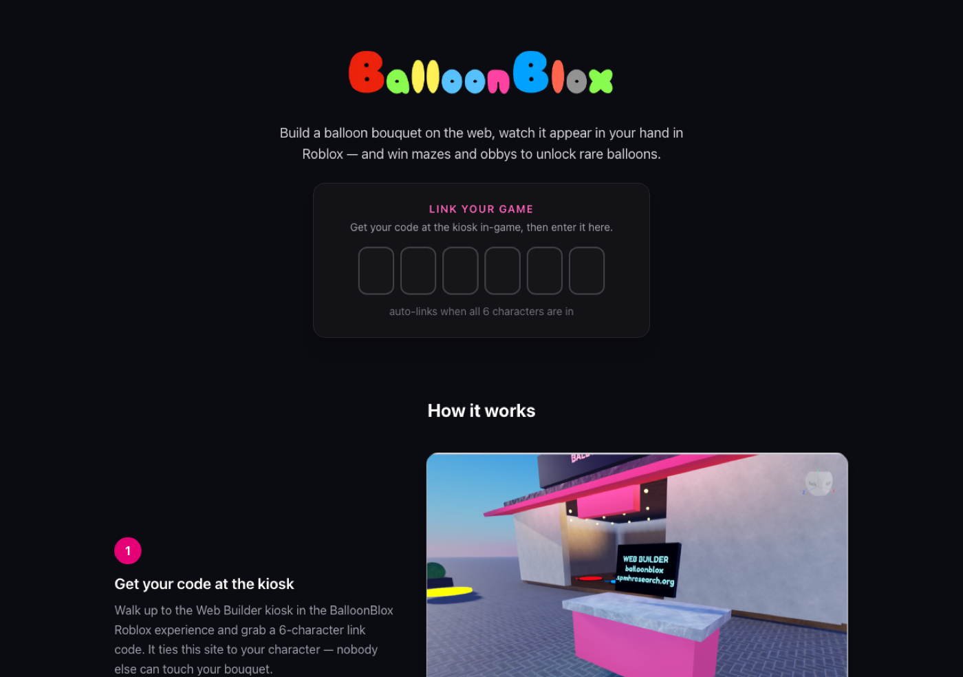 The new landing page with segmented code input