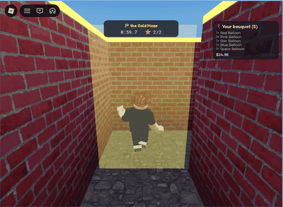 Racing through the Gold Maze with the run timer going